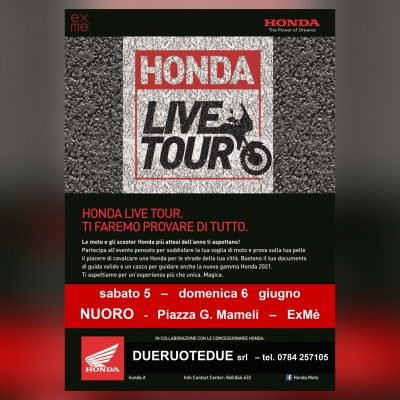 Honda Live Tour 2021. Vieni all&#039;ExMè per provare le moto e gli scooter più attesi dell&#039;anno.