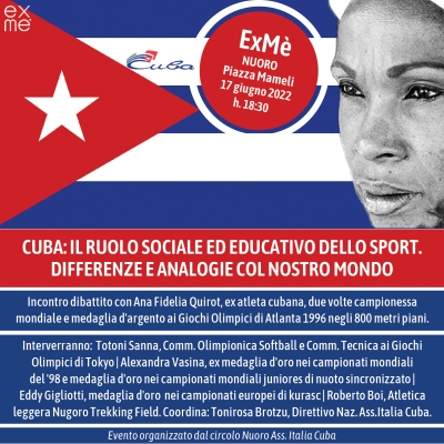 Cuba: il ruolo sociale e educativo dello sport, differenze e analogia col nostro mondo. Incontro dibattito organizzato dal Circolo Italia-Cuba.